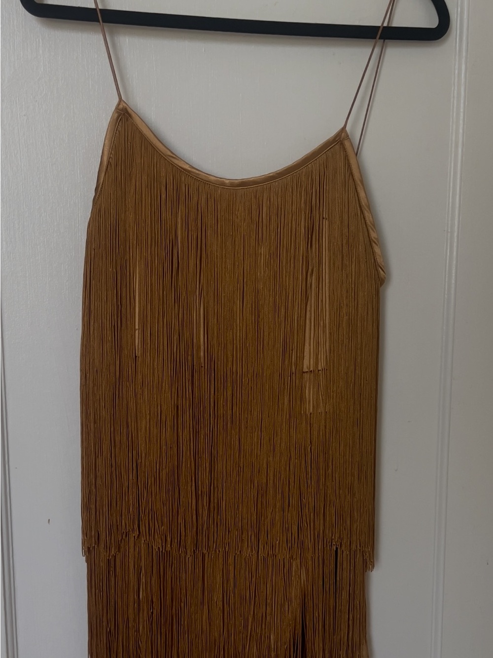 Hot!!! Gold Fringe Slip Dress - size 4 ASOS great costume idea! - Picture 6 of 7